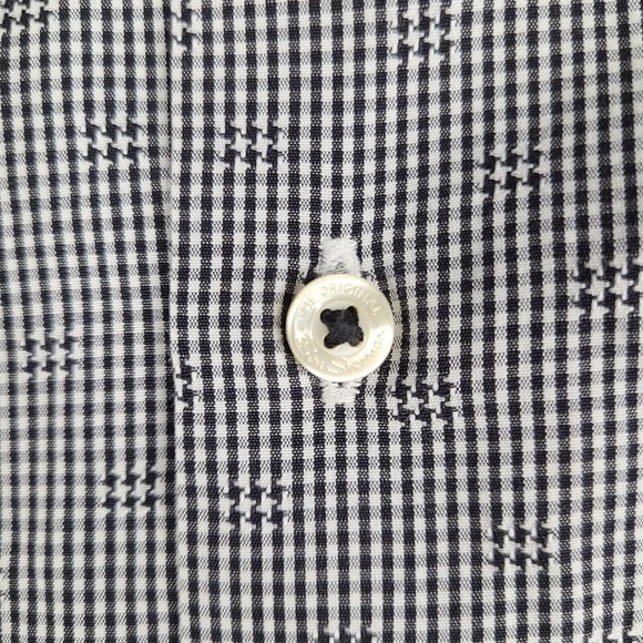 Ben Sherman Shirt Men's Large 16.5 34-35 Black White Check Button Down - Picture 5 of 12
